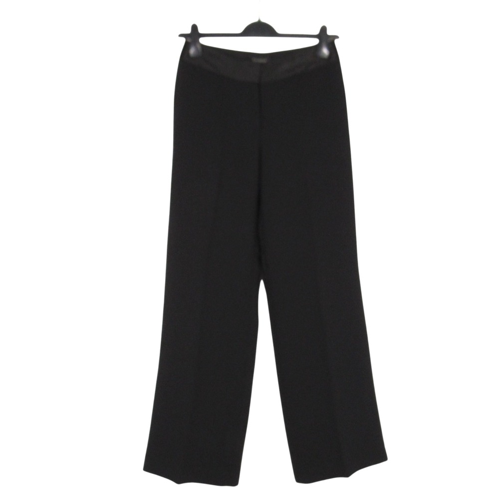 TALBOTS Black HERITAGE PANTS Satin Waistband STRAIGHT LEG Mid-Rise PANTS Sz 4
